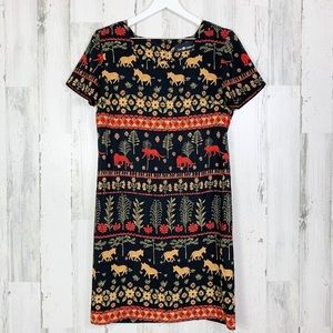 Vintage 90s African Animal & Floral Shift Dress